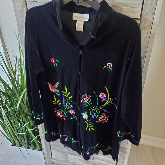 ***SUSAN GRAVER VELVET JACKET*** - Picture 1 of 3